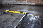 construction of the concrete floor and the level